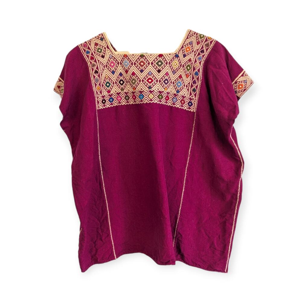 Embroidered Magenta Blouse